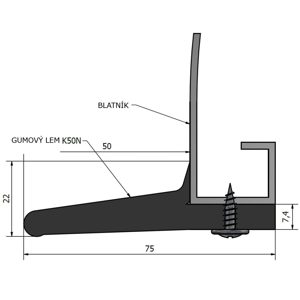 GUMOVÝ LEM -  50MM