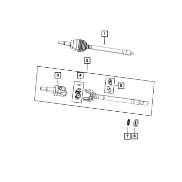 PRAVÁ PŘEDNÍ POLOOSA - JEEP WRANGLER JL