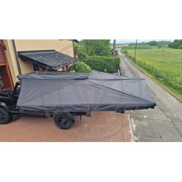 Markýza samonosná na auto vějířová 270° černá 2,5m na levou stranu
