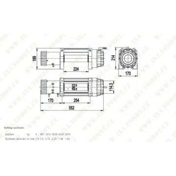 Naviják Escape Evo 12500 lbs [5670 kg] 12V, IP68