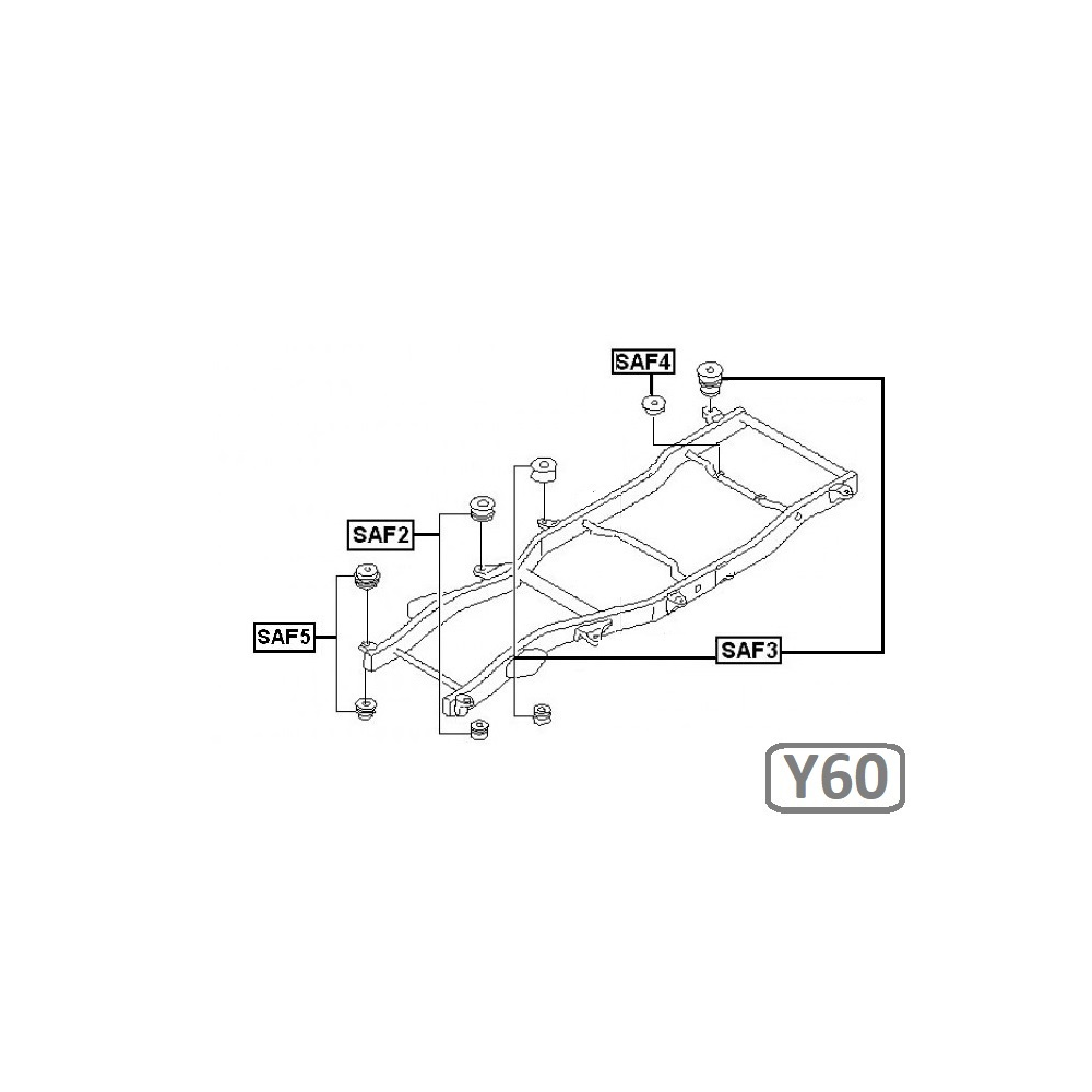 SADA SILENTBLOKŮ KAROSERIE - NISSAN PATROL Y60 (5DV.)
