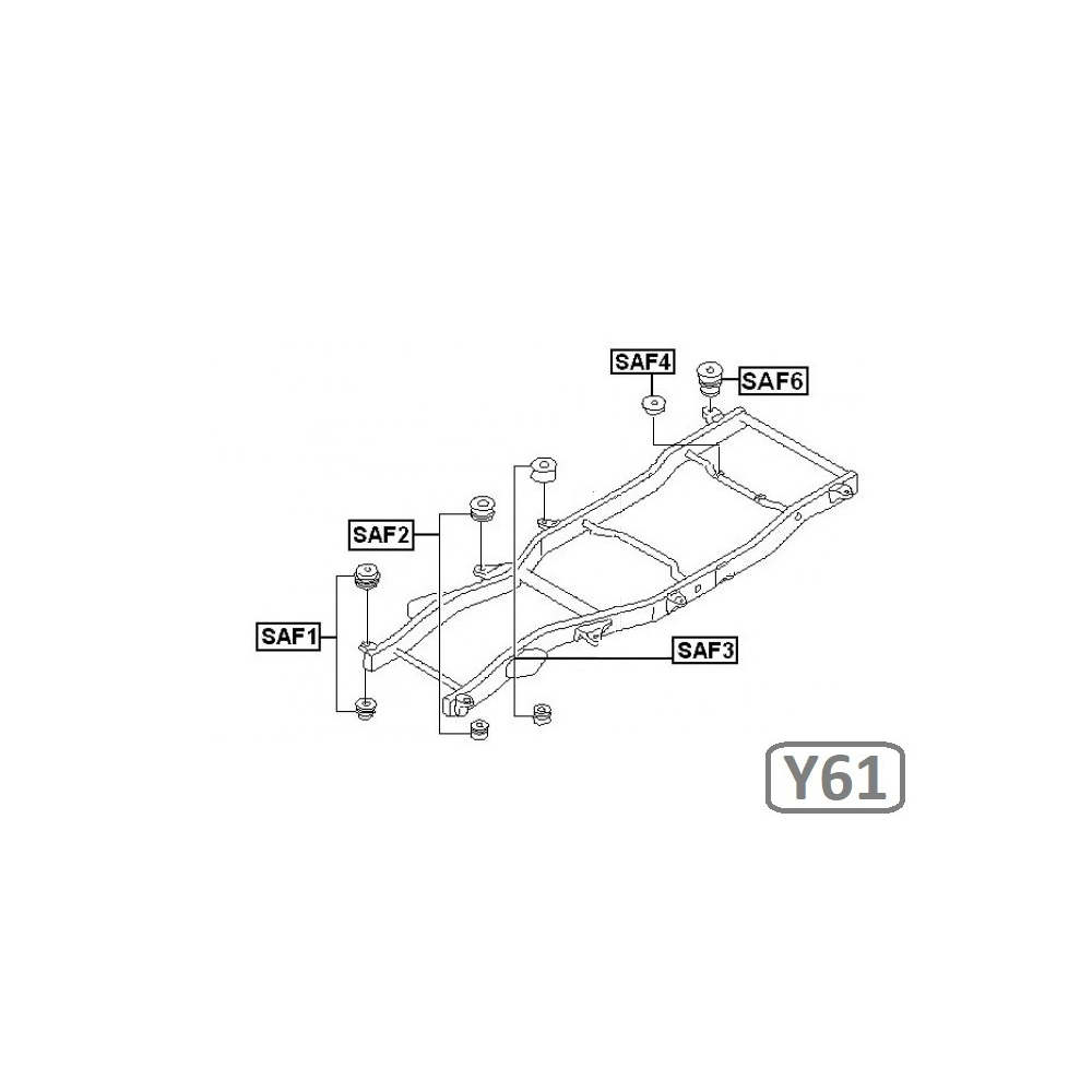 SADA SILENTBLOKŮ KAROSERIE - NISSAN PATROL Y61, GU4 (5DV.)