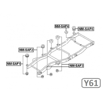 SADA SILENTBLOKŮ KAROSERIE - NISSAN PATROL Y61, GU4 (5DV.)