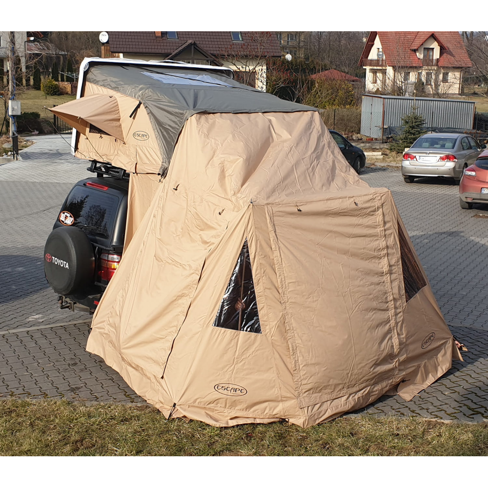 STŘEŠNÍ SKOŘEPINOVÝ AUTOSTAN VARIO 210 CM - PÍSKOVÝ